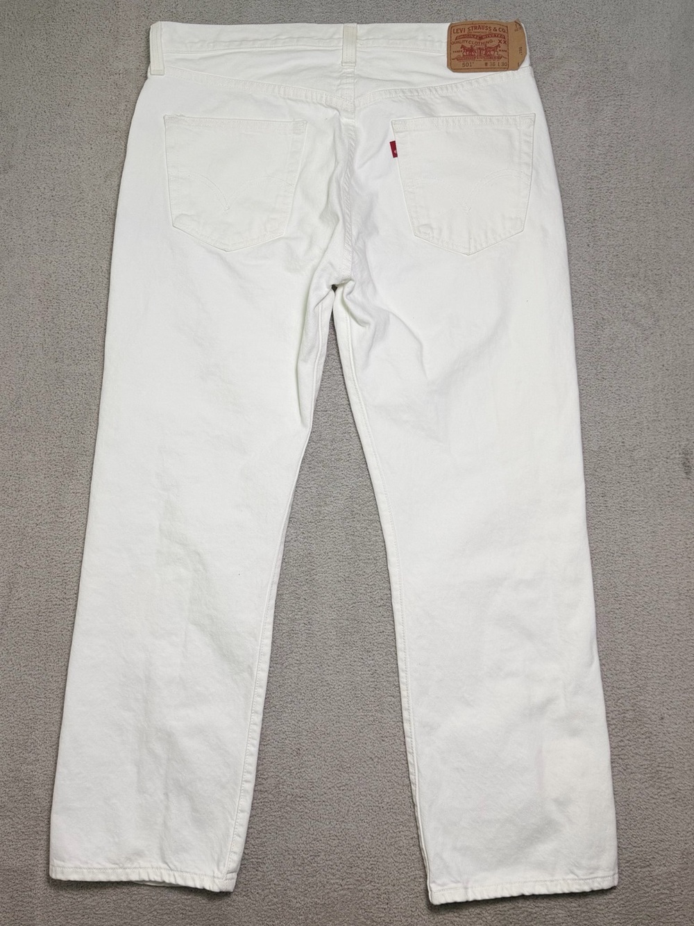 Vintage Levi’s 501 Jeans Men’s 36x30 White Denim Straight Leg Button Fly